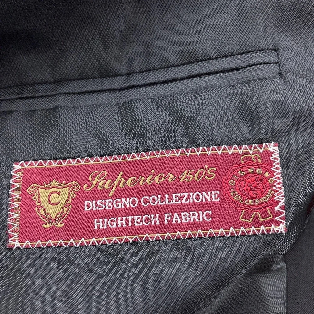 Caravelli Blazer Mens 36R Black Herrigbone Superior 150s High Tech Italian